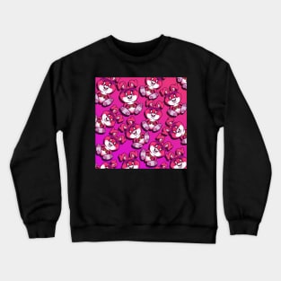 Funny bunnies in pink pattern Crewneck Sweatshirt